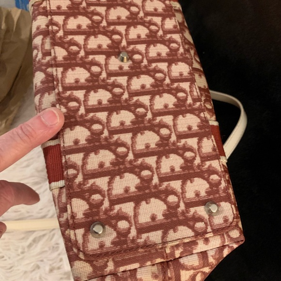 Dior tote 11.5”x 15”x 4” beautiful vintage, white and red coated canvas. - Picture 6 of 16